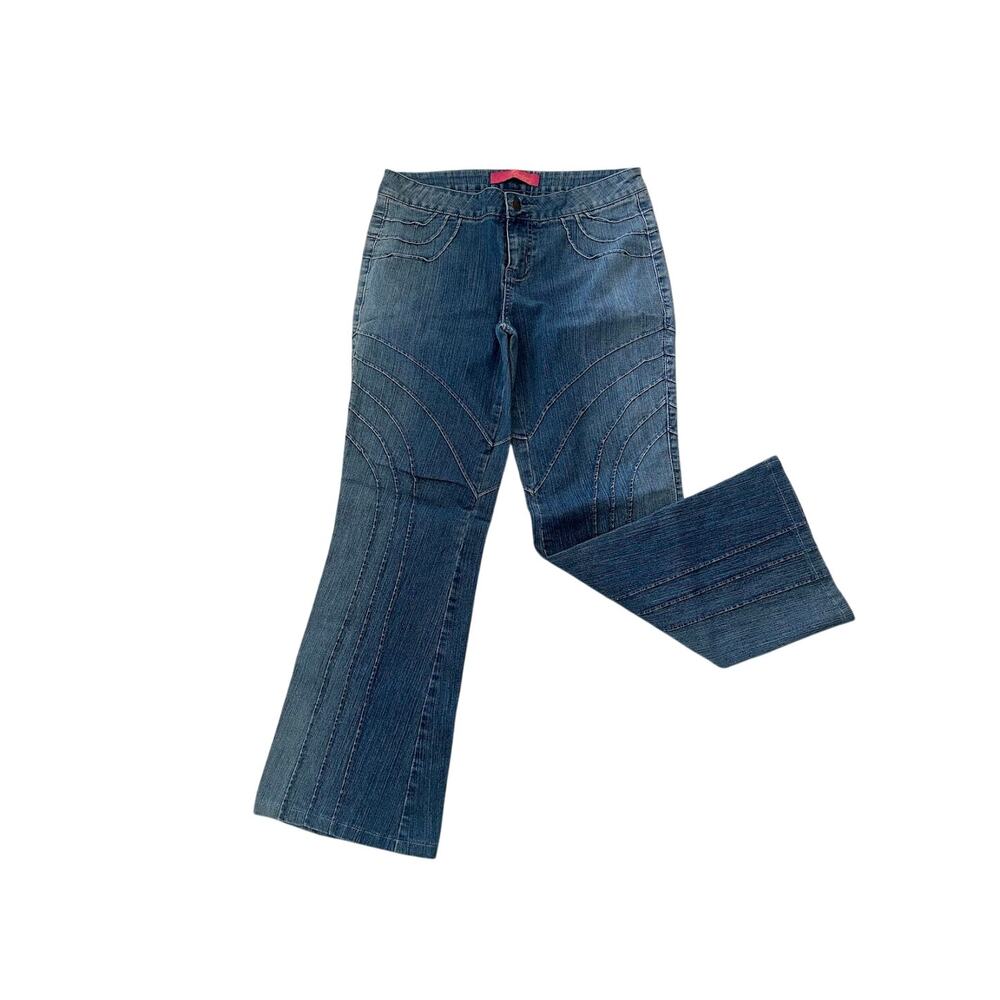 Thalia Sodi Bootcut Jeans Womens 30X28 Blue Denim Mid Rise Flare Leg Casual